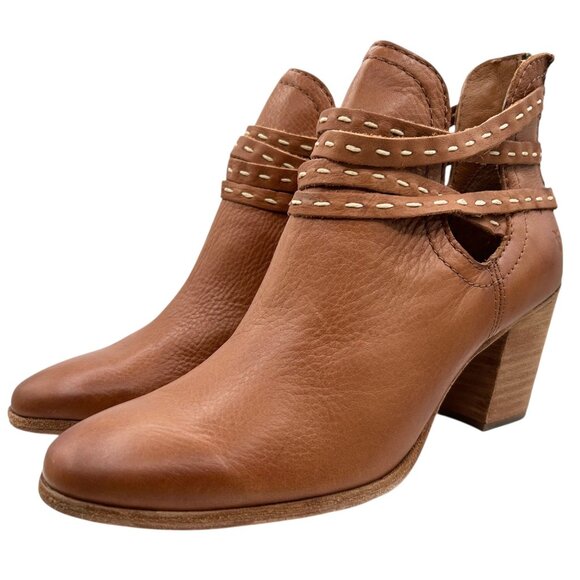 Frye Naomi Pickstitch Whisky Leather Shootie Ankle Boots (9.5) - Picture 7 of 16